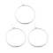 316 Surgical Stainless Steel Wine Glass Charms Rings, Hoop Earring Findings, DIY Material for Basketball Wives Hoop Earrings, Silver, 24x20x0.7mm, 21 Gauge