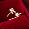 Brass Micro Pave Cubic Zirconia Cuff Rings, Letter R, 12x8mm