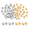 60Pcs 2 Colors 304 Stainless Steel Spacer Beads, Cube, Golden & Stainless Steel Color, 4x4x4mm, Hole: 2mm, 30pcs/color