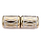 Electroplate Glass Beads, Column with Rhombus Pattern, Dark Goldenrod, 11.5~12x8~8.5mm, Hole: 1.2~1.4mm