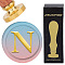Brass Wax Seal Stamp with Wood Handle, for DIY Scrapbooking, Letter N, 25mm