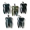 Natural Indian Agate Pendants, Tooth Charms with Stainless Steel Color Stainless Steel Findings, 39.5~40x19~19.5x8~8.5mm, Hole: 3.5x6.5mm