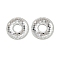 Brass Textured Linking Rings, Ring Shape, Real Platinum Plated, 14x1mm, Inner Diameter: 4.5mm