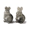 Natural Labradorite Sculpture Display Decorations, for Home Office Desk, Rabbit, 38~39.5x24~25.5x21~22mm