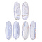Natural Blue Lace Agate Pendants, Oval Charms, 39.5~40x13.5~14x4~4.5mm, Hole: 1.2mm