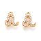 Brass Micro Pave Cubic Zirconia Charms, Twelve Constellations, Long-Lasting Plated, Nickel Free, Real 18K Gold Plated, Leo, 9.5x8x2mm, Hole: 1.2mm