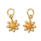 Brass Enamel Charms, Flower Charm, with Jump Ring, Lead Free & Cadmium Free, Long-Lasting Plated, Rack Plating, Real 18K Gold Plated, Wheat, 10x7.5x2mm, Hole: 3.4mm