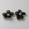 Lace & Plastic Detachable Shoe Buckle Clips, Flower Shoe Decoration, Black, 70.5x60.5x19.5mm