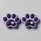 Dog Paw Print Food Grade Eco-Friendly Silicone Beads, Medium Slate Blue, 24x29x8.5mm, Hole: 2.5mm