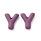 Spray Painted Alloy Pendants, Rubberized Style, Purple, Letter Y, 20x17x6mm, Hole: 1.5mm