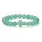 Natural Green Aventurine Round Beads Stretch Bracelets, Cross Jewelry for Women