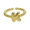 Brass Cuff Open Rings, Golden, Letter K, Inner Diameter: Adjustable