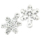 Tibetan Style Alloy Pendants, Lead Free and Cadmium Free, Snowflake, Christmas, Silver Color Plated, about 22mm long, 16mm wide, 2mm thick, hole: 1.5mm