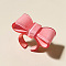 Resin Open Cuff Rings for Women, Bowknot, Pearl Pink, Inner Diameter: 18mm