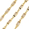 Brass Glass Rectangle Link Chains, with Spool, Long-Lasting Plated, Soldered, Lead Free & Cadmium Free, Rack Plating, Real 18K Gold Plated, Silver, 14.5x4x2mm