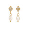 Stainless Steel Earrings with Pearl, Pentagon
