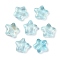 Transparent Spray Painted Glass Beads, with Glitter Power, Star, Aqua, 8x8x4mm, Hole: 1mm