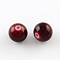 Painted Glass Beads Strands, Baking Paint, Round, Dark Red, 6mm, Hole: 1.3~1.6mm, about 133pcs/strand, 31.4 inch
