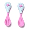 Resin Cabochons, Two Tone, Spoon with Star, Hot Pink, 33x9x7mm