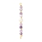 Faceted Round Natural Amethyst & Lepidolite & Potato Natural Cultured Freshwater Pearl Beaded Connector Charms, with Copper Wire Loops, Light Gold, 41~43.5x5~5.5x3.8mm, Hole: 1.8mm