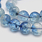 Dyed Round Natural Crackle Quartz Beads Strands, Sky Blue, 4mm, Hole: 1mm, about 95pcs/strand, 15.5 inch