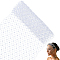 1M Polyester Mesh Fabric, with Plastic Beads, for DIY Veils Hats Fascinators, White, 250mm