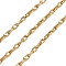 304 Stainless Steel Twist Link Chains, Ion Plating(IP), Unwelded, with Spool, Real 18K Gold Plated, 6x3.5x1.5mm