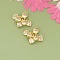 Brass Pendants, Cadmium Free & Nickel Free & Lead Free, with Rhinestone, Real 18K Gold Plated, Heart, 16.5x17x8mm, Hole: 1.2mm