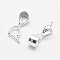 925 Sterling Silver Pendant Bails, Ice Pick & Pinch Bails, Silver, 1x3mm Inner Diameter, 7x4x2mm, Hole: 3x4mm and 1mm, Pin: 0.6mm