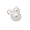 925 Sterling Silver Matte Solid Gourd Charms, with Jump Rings, Silver, 9x7.5x6mm, Hole: 2.3mm