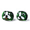 Handmade Gold Sand Lampwork Beads, Dog, Dark Green, 11~12x15~17.5x14~15.5mm, Hole: 1.6~1.8mm