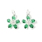 Brass Micro Pave Cubic Zirconia Pendants, Flower Charms, Rack Plating, Lasting Plated, Cadmium Free & Lead Free, with Jump Ring, Green, 14.5x12.5x4.5mm, Hole: 4.5mm