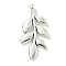 Tibetan Style Alloy Pendants, Lead Free & Cadmium Free, Leaf, Antique Silver, 24x11.5x1.5mm, Hole: 1.5mm