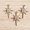 10Pcs Zinc Alloy Rhinestone Pendants, Star Charm, Golden, 29x22mm