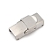 304 Stainless Steel Watch Band Clasps, Rectangle, Smooth Surface, Stainless Steel Color, 25x12x7.5mm, Hole: 8x3mm