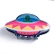 Spacecraft Shape PVC Claw Hair Clips, Hair Accessories for Women & Girls, Deep Pink, 50x95x39mm