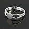 Brass Ring Components, Pad Ring Findings, Adjustable, Silver Color Plated, 18mm inner diameter, Tray: 6mm