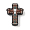 Inspirational Silicone Beads, Focal Beads, Western Cross, Cross, 30x22x7mm, Hole: 2.5mm