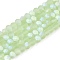 Transparent Glass Beads Strands, Faceted, Frosted, Half AB Color Plated, Rondelle, Light Green, 3.5~3.8x3mm, Hole: 0.4mm, about 105~110pcs/strand, 29~31cm