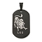 316 Surgical Stainless Steel Pendants, Oval with Constellation Charm, Black, Leo, 37.5x22x1.9mm, Hole: 7.9x4.8mm