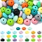 100Pcs 25 Styles Rondelle Food Grade Eco-Friendly Silicone Abacus Beads, Mixed Color, 11.5~12x6~6.5mm, Hole: 2~3mm, 4pcs/style
