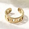 304 Stainless Steel Cuff Rings for Women, Cross, Ion Plating(IP), Golden, 7mm, Inner Diameter: 18mm