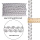 Gorgecraft 13m メタリック編組レーストリム  スパンコール付きの花の装飾的なリボン  クラフト縫製用  服飾材料  銀  25x1.5mm  約14.22ヤード（13m）/カード SRIB-WH0011-062A-2