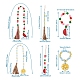 Crafans 6pcs 6 style bois & décoration pendentif perlé à franges HJEW-CF0001-15-3