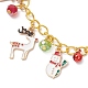 Рождественские браслеты с подвесками из сплава и эмали для женщин BJEW-JB12074-3