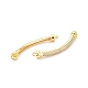 Brass Micro Pave Clear Cubic Zirconia Normal Link Connectors ZIRC-K086-31G-2