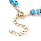 Bracelets de perles faits à la main au chalumeau mauvais œil BJEW-JB05856-03-3