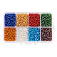 PandaHall Elite 8/0 Round Glass Seed Beads SEED-PH0006-3mm-10-1
