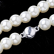 Glass Imitation Pearl Beaded Necklaces NJEW-R253-01-2