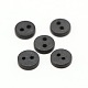 Rondes plat boutons de pierre noire G-J203-04-10mm-1
